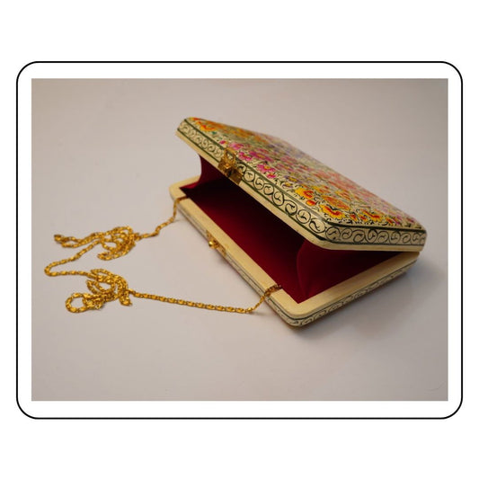 Chic Indian Clutch Purses - Sattva Best of India - Pouches_Mini_Pochette_Small_Pouch_Walnut_Colorful_Sattva Best of India_Open_17 