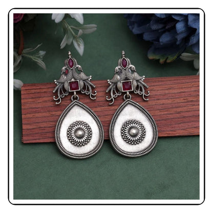 Elegant Rani and Silver Earrings by Sattva, showcasing traditional Indian craftsmanship. 