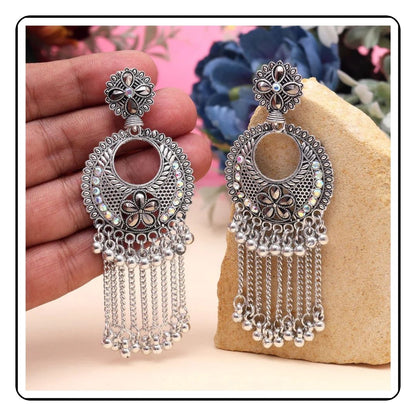 Interwoven Oxidised Earrings - Elegant traditional design for your Indian collection.