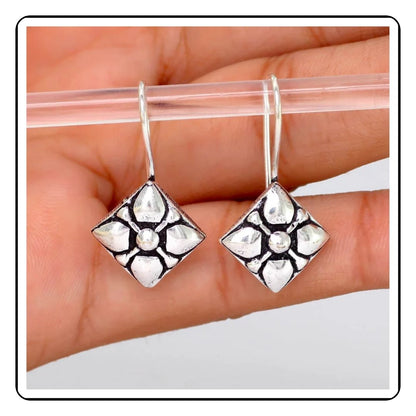 Square Shape Oxidised Earring- Traditional Earrings- Sattva Best Of India