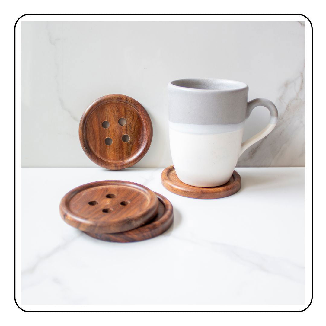 The Button coasters Set - LIMITED EDITION - Sattva Best of India - #original_alt_text# 