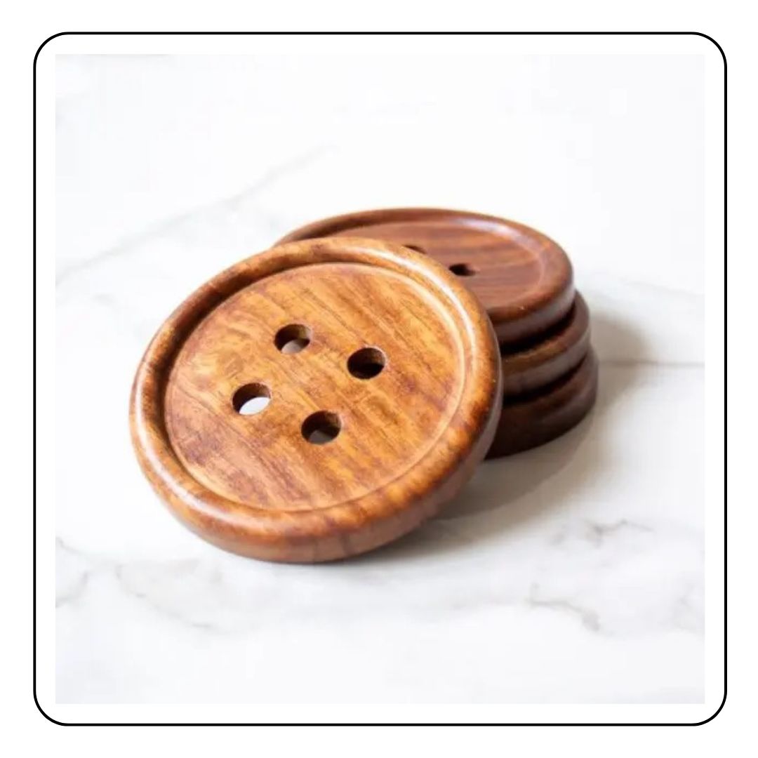 The Button coasters Set - LIMITED EDITION - Sattva Best of India - #original_alt_text# 