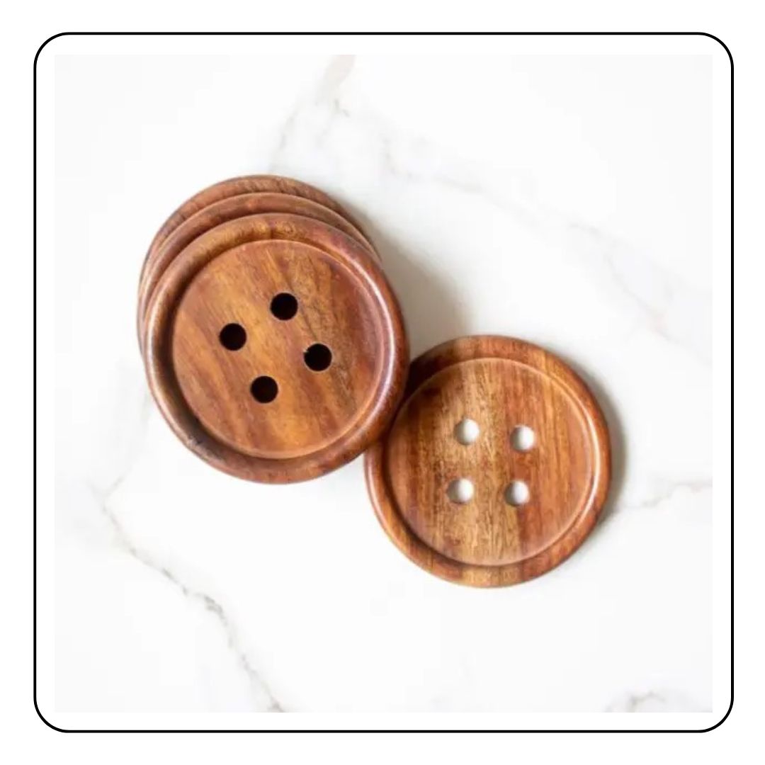 The Button coasters Set - LIMITED EDITION - Sattva Best of India - #original_alt_text# 