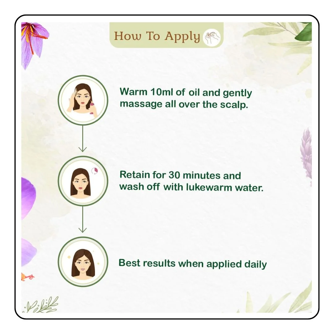 Best Ayurvedic Hair Oil - Kairoil - 200ml - Sattva Best of India - Best Ayurvedic Hair Oil - Kairoil - 200ml pic 5 instructions