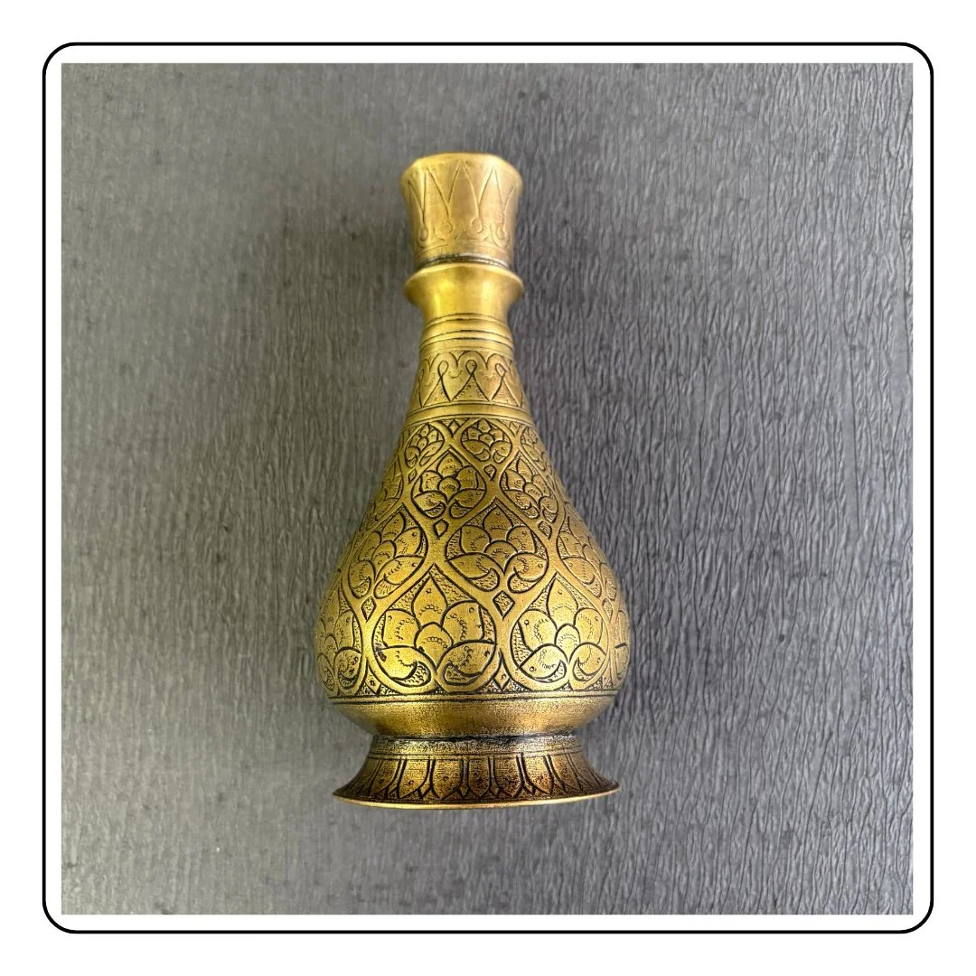Brass Mughal Flower Pot - LIMITED EDITION - Sattva Best of India - Brass Mughal Flower Pot - LIMITED EDITION horizontal