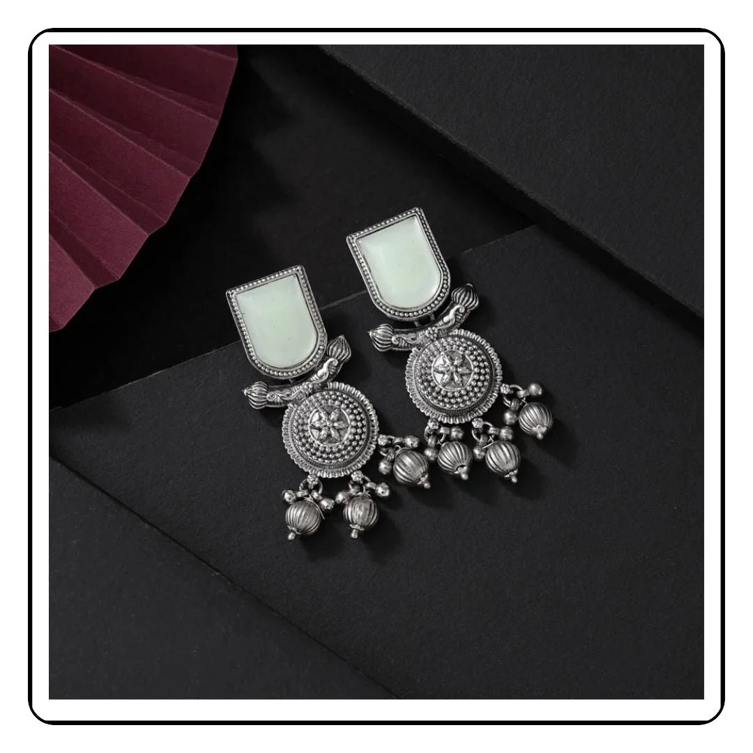 Center Chakra Pista Green Earring - Sattva Best of India -