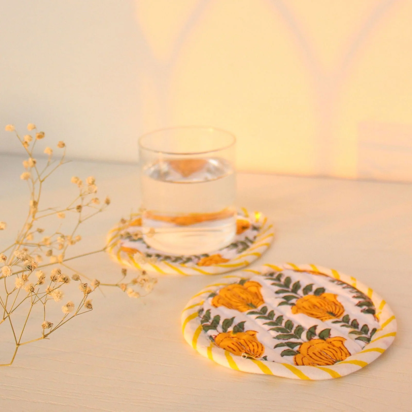 Daffodil coasters Set - LIMITED EDITION - Sattva Best of India -
