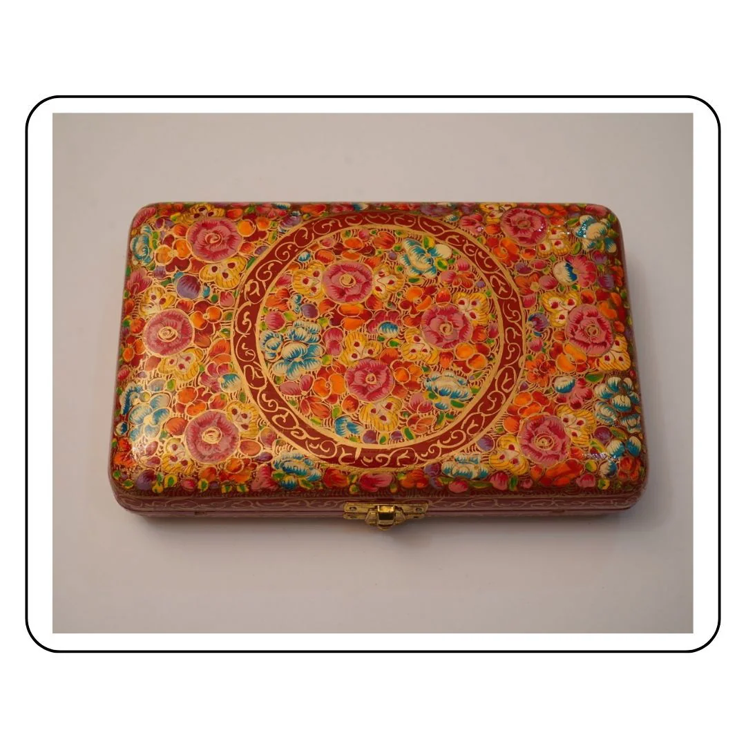 Exquisite Indian Clutches for Women - Sattva Best of India - Pouches_Mini_Pochette_Small_Pouch_Walnut_Colorful_Sattva Best of India_Top_red_7