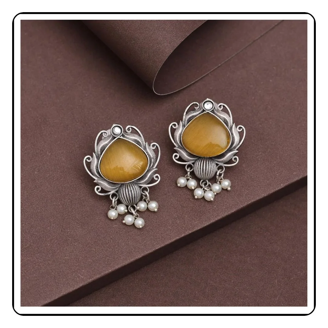 Mustard Monalisa Charm Earrings - Sattva Best of India -