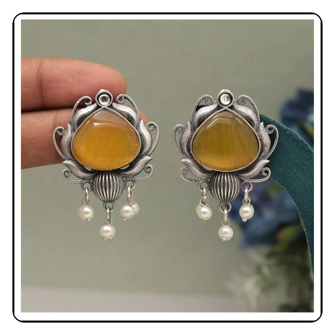 Mustard Monalisa Charm Earrings - Sattva Best of India -