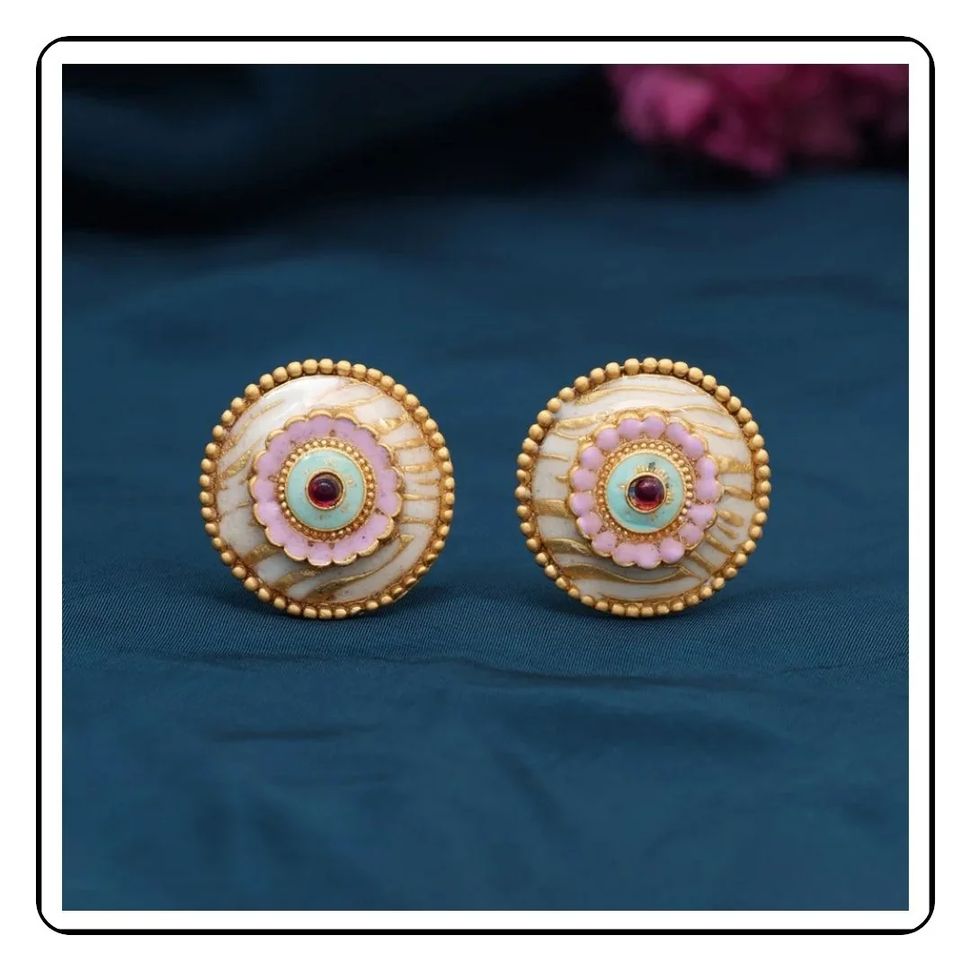 Rangoli Pink Studs - Sattva Best of India -