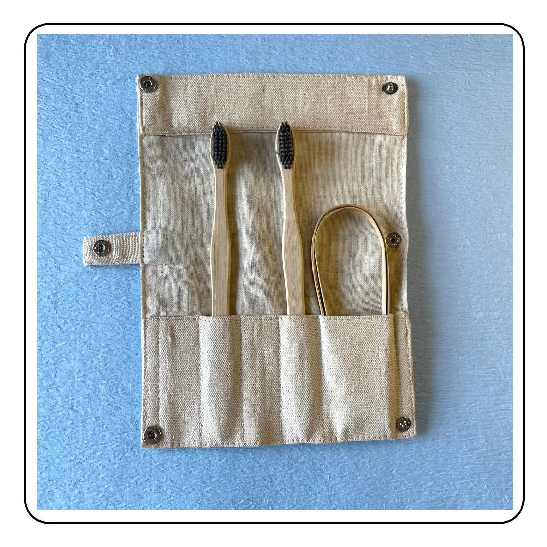 Self care set - tongue scraper and toothbrushes - Sattva Best of India - #original_alt_text#
