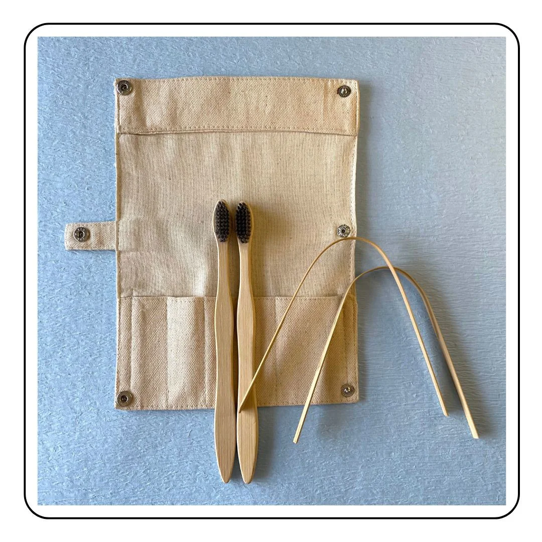 Self care set - tongue scraper and toothbrushes - Sattva Best of India - #original_alt_text#
