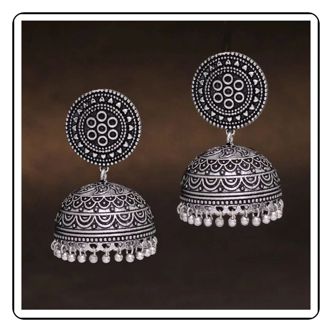 Shabnam Oxidised Jhumkas - Sattva Best of India -