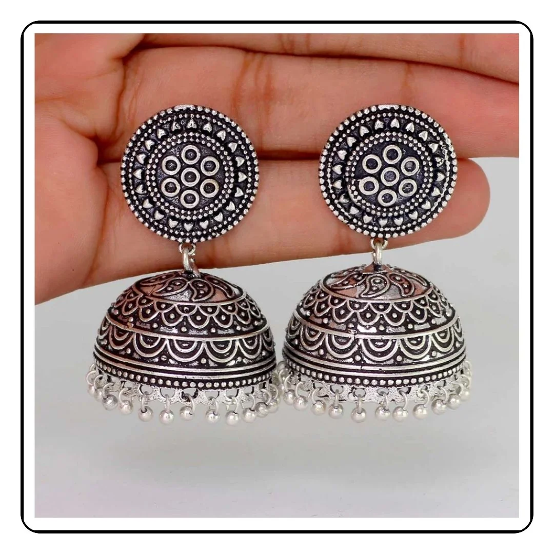 Shabnam Oxidised Jhumkas - Sattva Best of India -