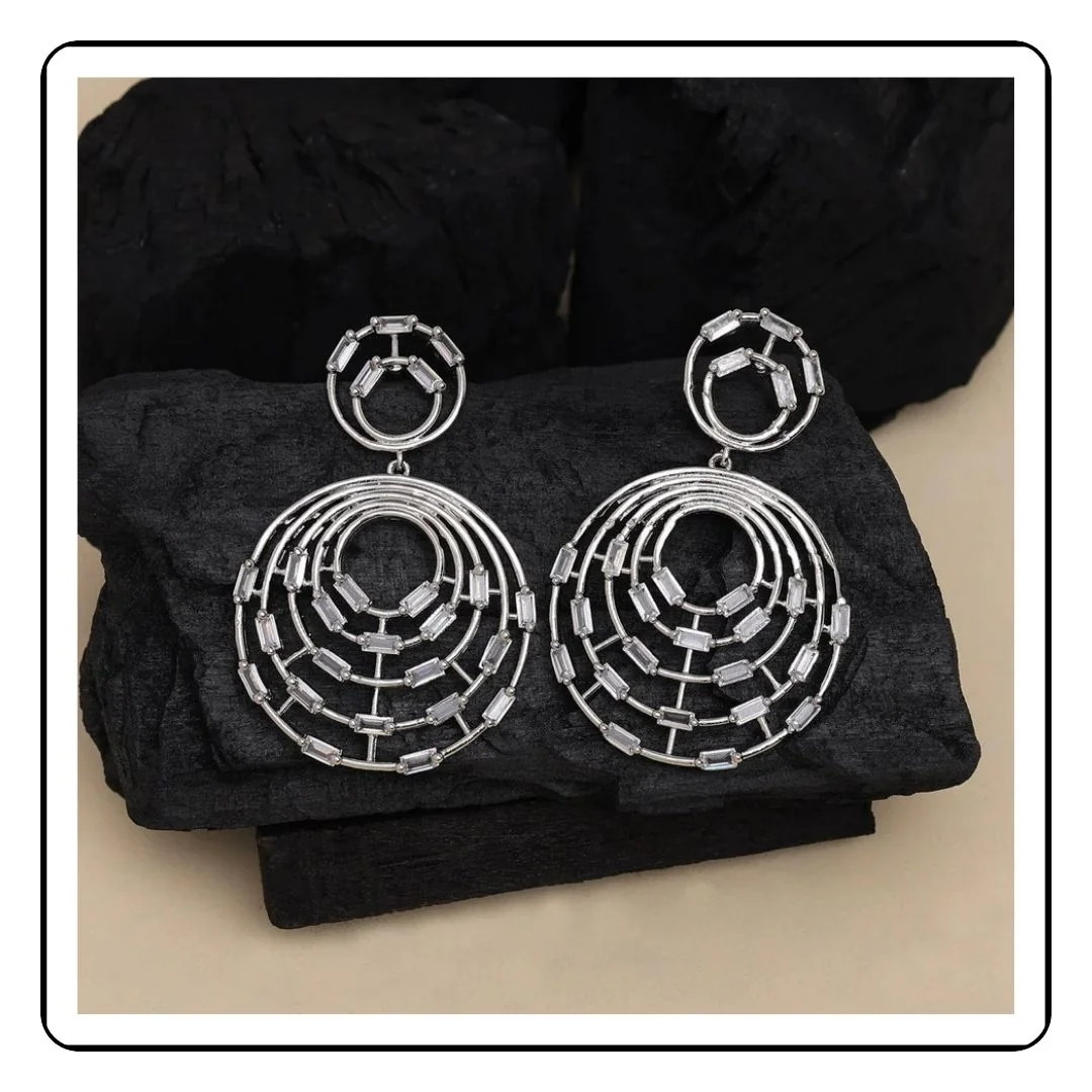 Radiant Circles Earrings by Sattva Best of India, a fusion of elegance and craftsmanship, showcasing a stunning design for modern sophistication