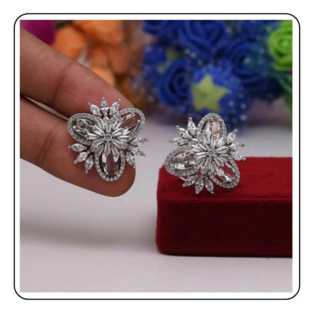 Silver Flower Earrings - Sattva Best of India - earrings_Silver_Charm_Traditional_Sattva Best of India_Flower