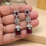 magenta color fashion earrings